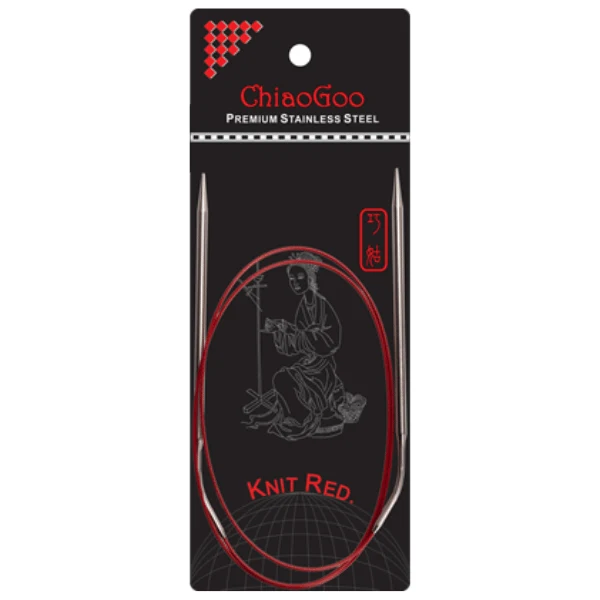 ChiaoGoo Ferri Circolari Knit Red Acciaio Inossidabile (23-100 cm) 100 cm