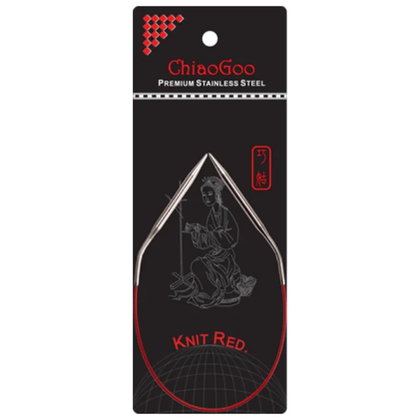ChiaoGoo Ferri Circolari Knit Red Acciaio Inossidabile (23-100 cm) 30 cm