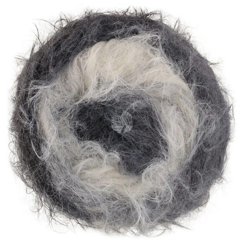 Lana Grossa Basta Mista 109 Bianco/Grigio chiaro/Grigio medio/Grigio scuro/Antracite