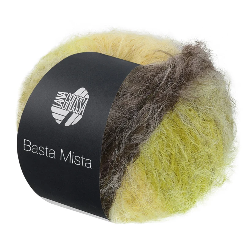 Lana Grossa Basta Mista 117 Marrone grigiastro/tortora/giallo/giallo chiaro/verde oliva chiaro