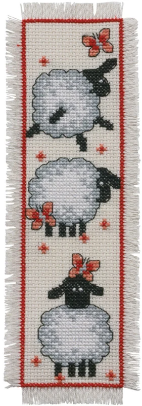 Kit Ricamo Segnalibro Pecora 7 x 22 cm