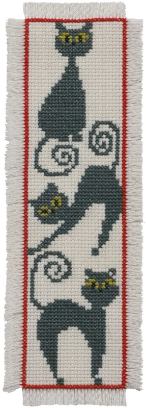 Kit Ricamo Segnalibro Gatto 7 x 22 cm