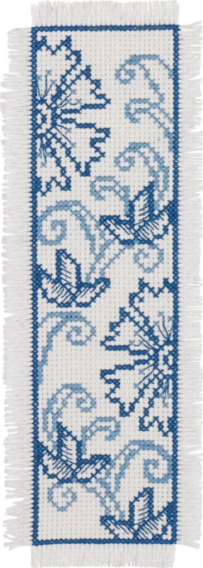 Kit Ricamo Fiore Blu 7 x 22 cm