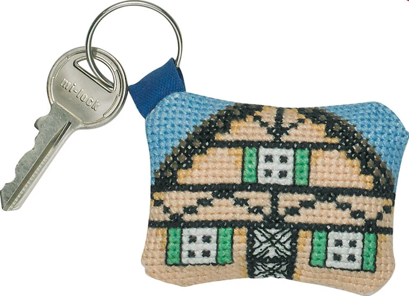 Kit da ricamo Casa gialla 7 x 5 cm