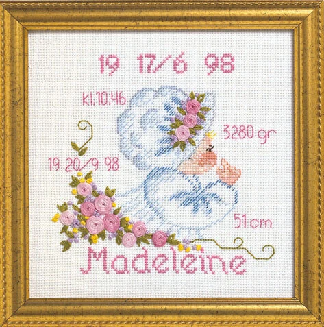 Kit da Ricamo Battesimo Madeleine R5420/82 19 x 19 cm