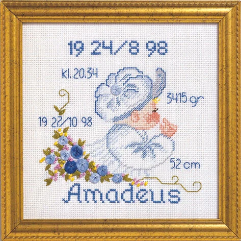 Kit Ricamo Battesimo Amadeus R 5420/82 19 x 19 cm