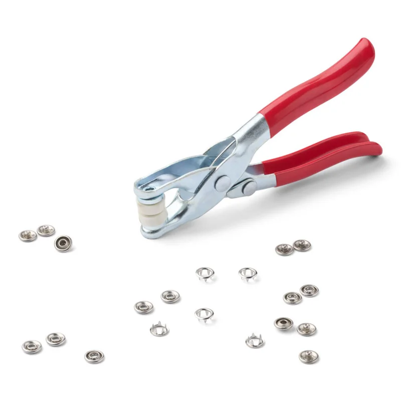 LindeHobby Strumento per Bottoni a Pressione con 20 Bottoni in Acciaio Inossidabile, 9.5 mm