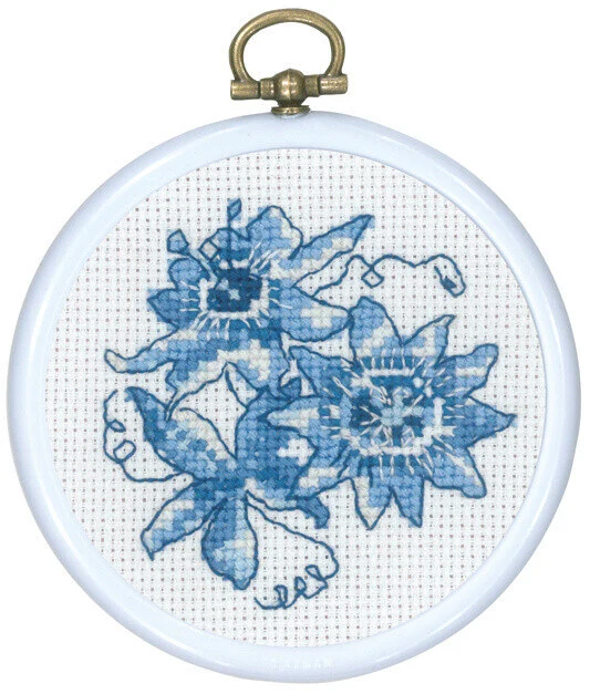 Kit Ricamo Passiflora Blu 8 Ø
