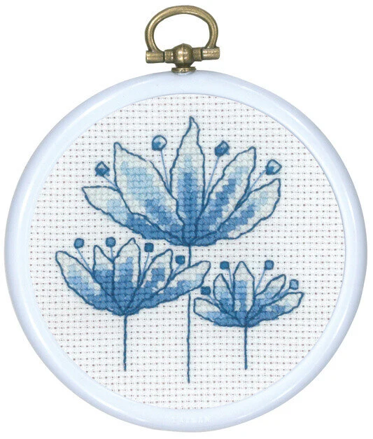 Kit per ricamo Tulipano Blu 8 Ø