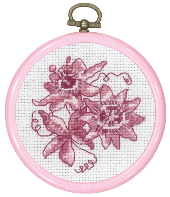 Kit da Ricamo Rosa Passiflora 8 cm Ø