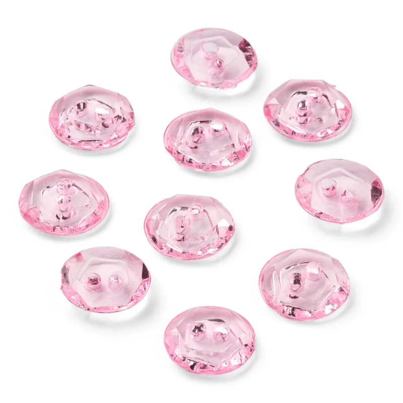 LindeHobby Bottoni Cristallo, Rosa, 12 mm, 10 pz