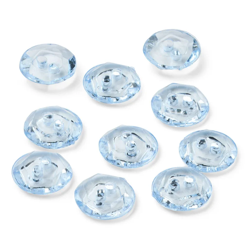 LindeHobby Bottoni Cristallo, Azzurro Cielo, 12 mm, 10 pz
