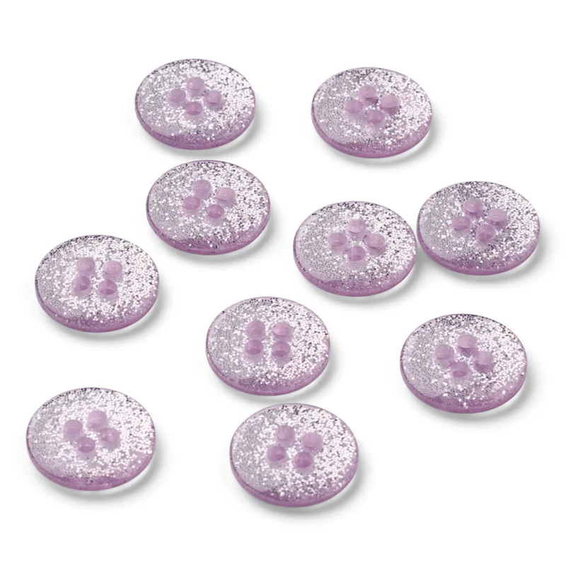 LindeHobby Bottoni Glitterati, Viola, 12 mm, 10 pz