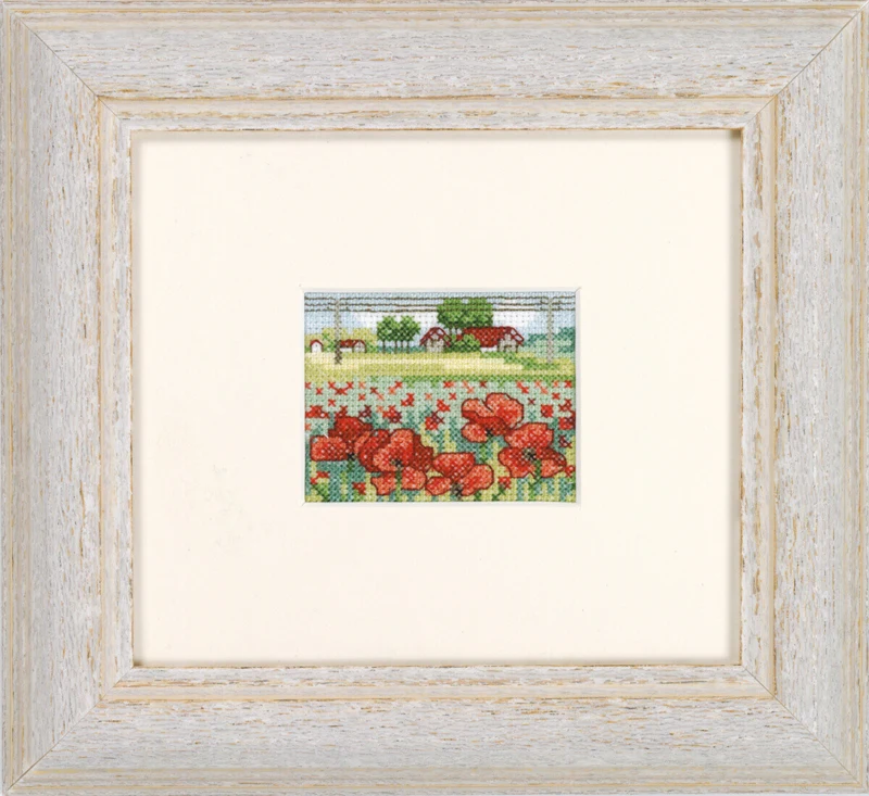 Kit da Ricamo Campo di Papaveri 6,5 x 5 cm