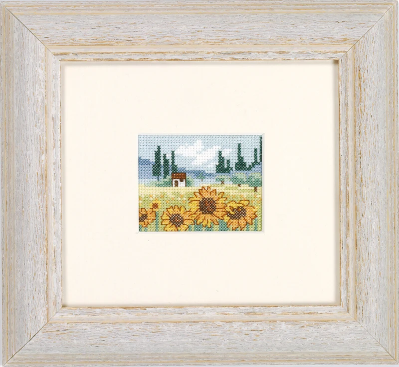 Kit Ricamo Campo di Girasoli 6,5 x 5 cm