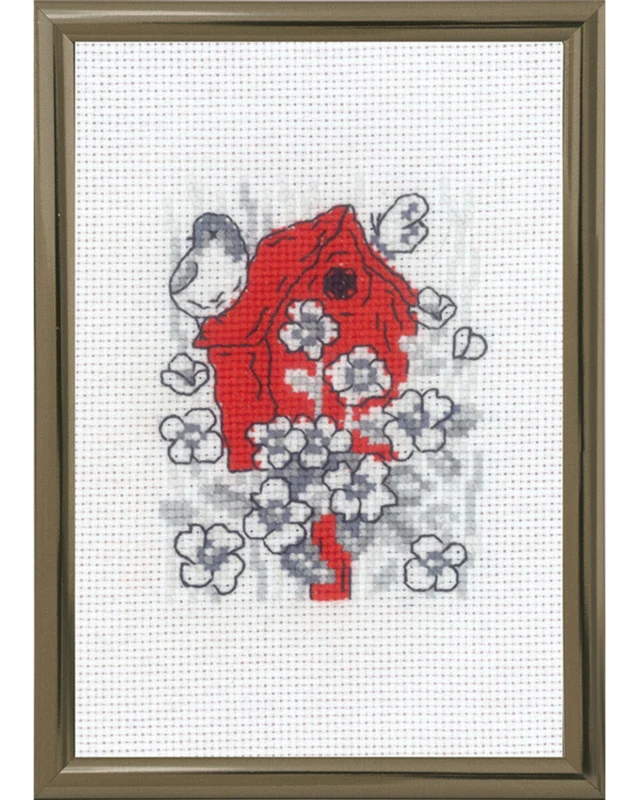 Kit per Ricamo Casetta per Uccelli R5794 10 x 15 cm