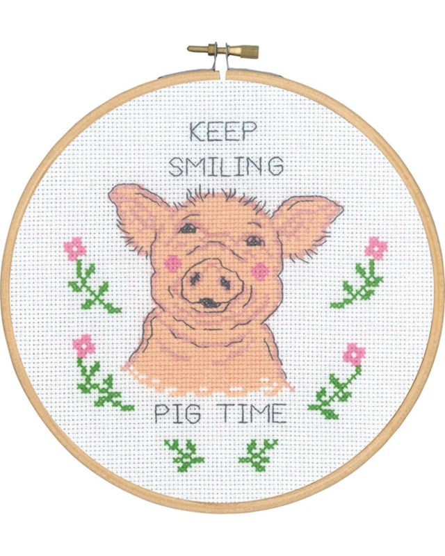 Kit da Ricamo Keep Smiling Pig Time 5810/18 18Ø