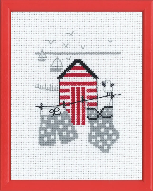 Kit da Ricamo Casa da Bagno Rossa R5741 18 x 14 cm