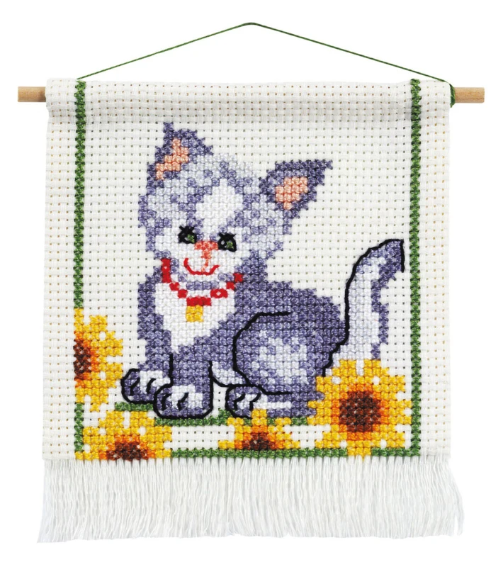 Kit da ricamo MFK gatto 16 x 18 cm m/5119/18