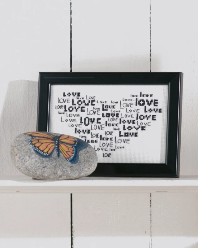 Kit da ricamo Amore nel cuore 14 x 9 cm
