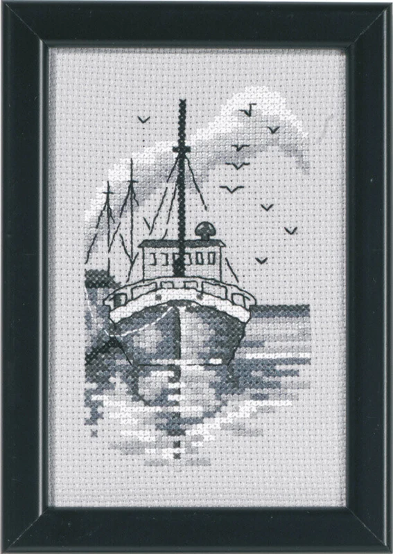 Kit per Ricamo Peschereccio 9,5 x 14,5 cm