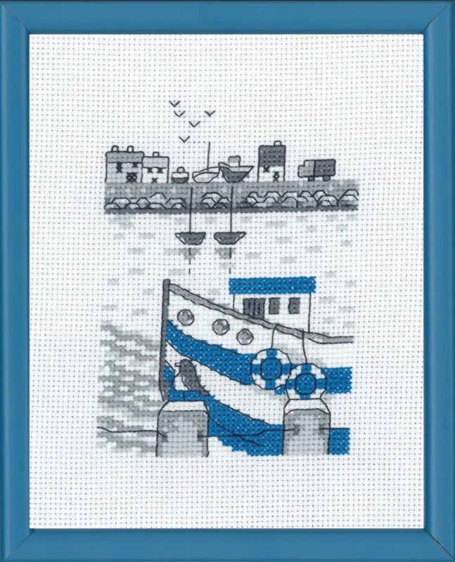 Kit da Ricamo Barchetta da Pesca R5741 14 x 18 cm