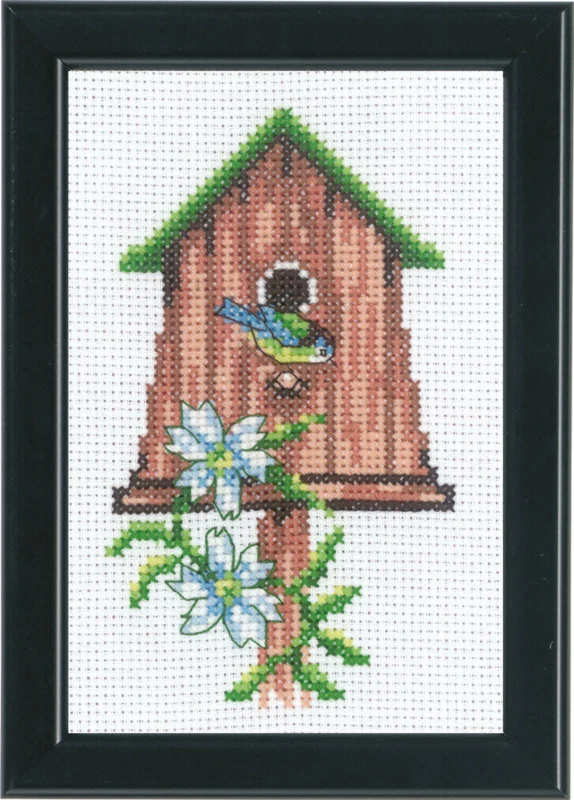 Kit Ricamo Casette per Uccelli 9 x 14 cm