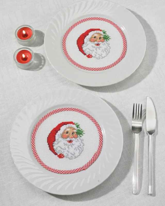 Kit da ricamo Babbo Natale flacone Ø16 cm
