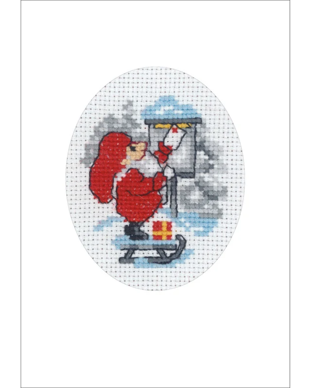 Kit Ricamo Folletto con cartolina di Natale 9 x 13 cm