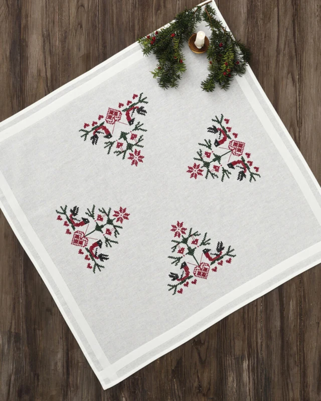 Kit da ricamo Uccelli con cuori XXX 80 x 80 cm
