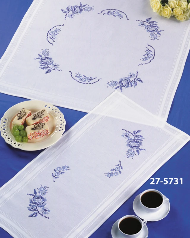 Kit da ricamo Rose blu xxx 80 x 80 cm
