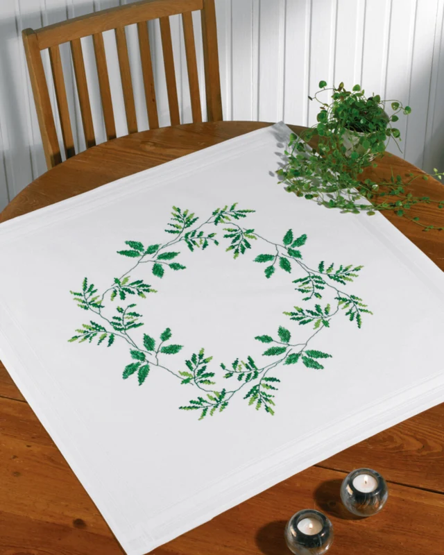 Kit per Ricamo Foglie XXX 80x80 cm