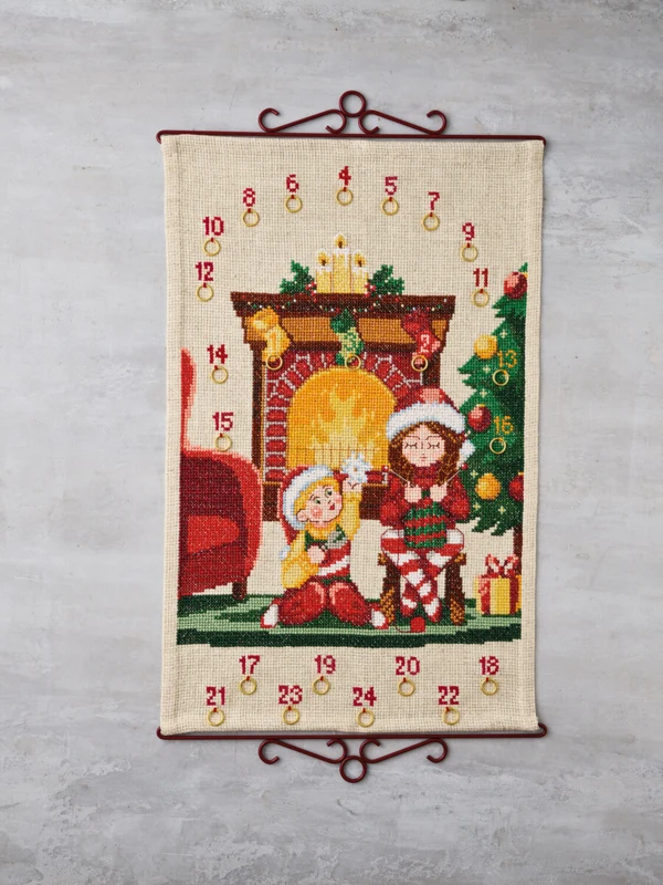 Kit da Ricamo Bambini vicino al Caminetto 5135/40 40 x 62 cm