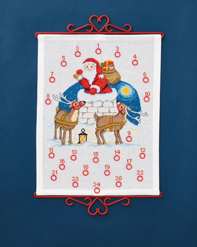 Kit da Ricamo Babbo Natale nel Camino 32 x 42 cm B5125/32