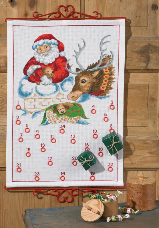 Kit da Ricamo Babbo Natale nel Camino 5125/38 38x