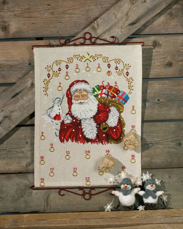 Kit per Ricamo Babbo Natale/pupazzo di neve B5135/40 40 x 52 cm