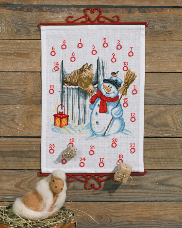 Kit per Ricamo Pupazzo di Neve & Cavallo B5125/32 32 x 45 cm