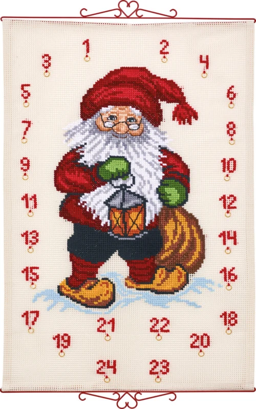 Kit ricamo Babbo Natale con lanterna 75 x 112 cm