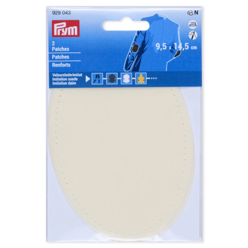 Prym Toppe per Gomiti in Similpelle Scamosciata, 9.5x14.5 cm Sabbia