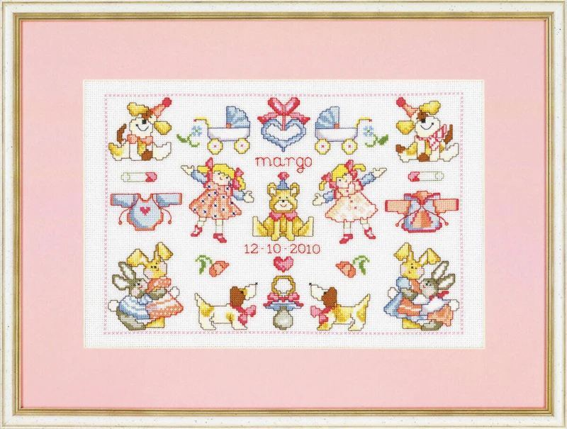 Kit per ricamo Margo nascita 38 x 28 cm