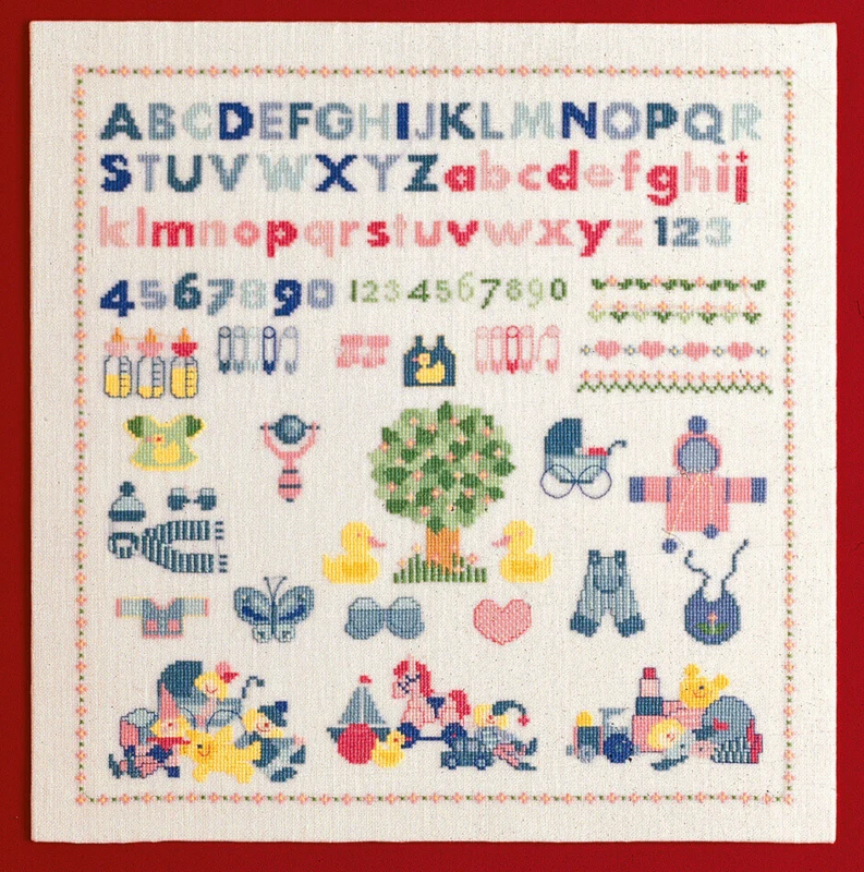 Kit da ricamo Ricordo di nascita per bambino 39 x 39 cm