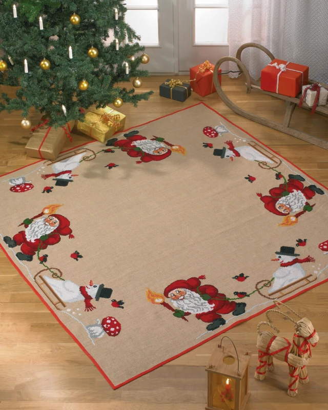 Kit da Ricamo Gnomo/Pupazzo di Neve 175 x 175 cm