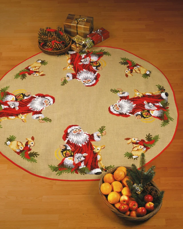 Kit Ricamo Animali di Babbo Natale Ø 170 cm