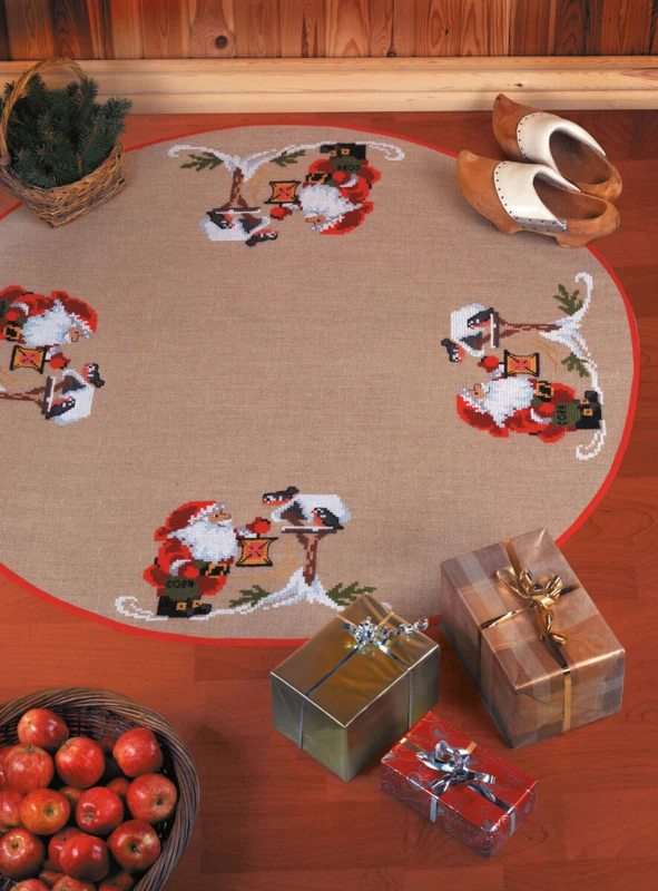Kit da ricamo Babbo Natale con grano Ø 122 cm