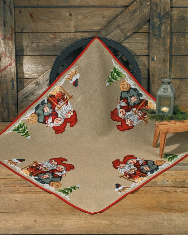 Kit da ricamo Mamma e papà gnomo 123 x 123 cm