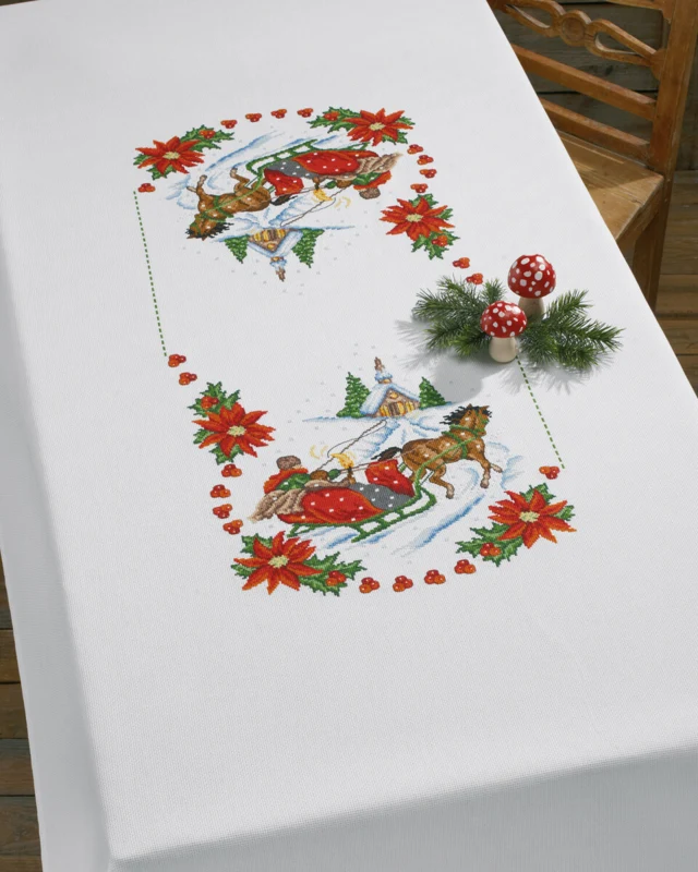 Kit Ricamo Chiesa, Slitta & Stella 140x220 cm
