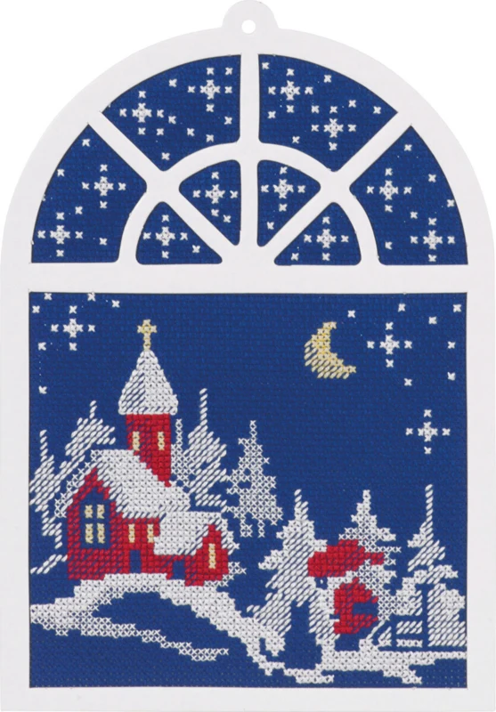 Kit Ricamo Immagine Finestra Natale 15x20 cm