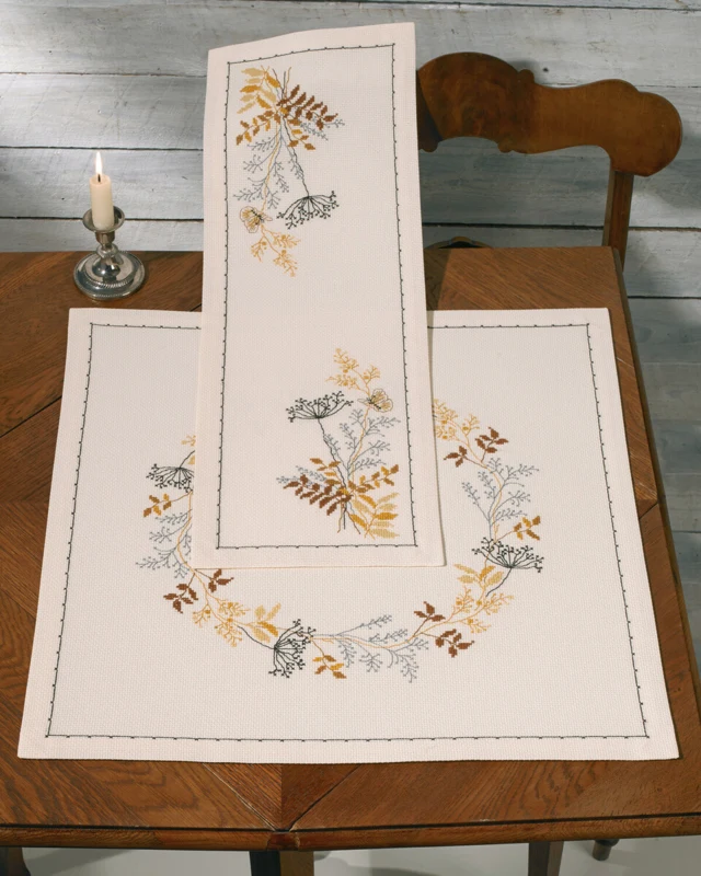Kit da Ricamo Paglia in Colori Autunnali 23 x 66 cm