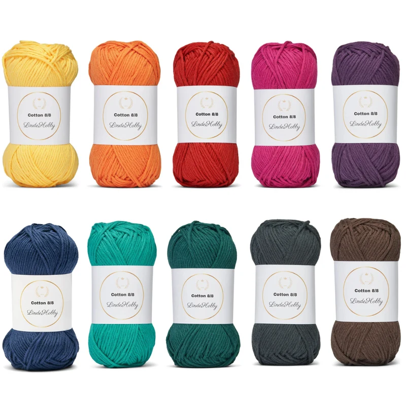 LindeHobby Cotton 8/8 – Autumn Glow, 10 gomitoli