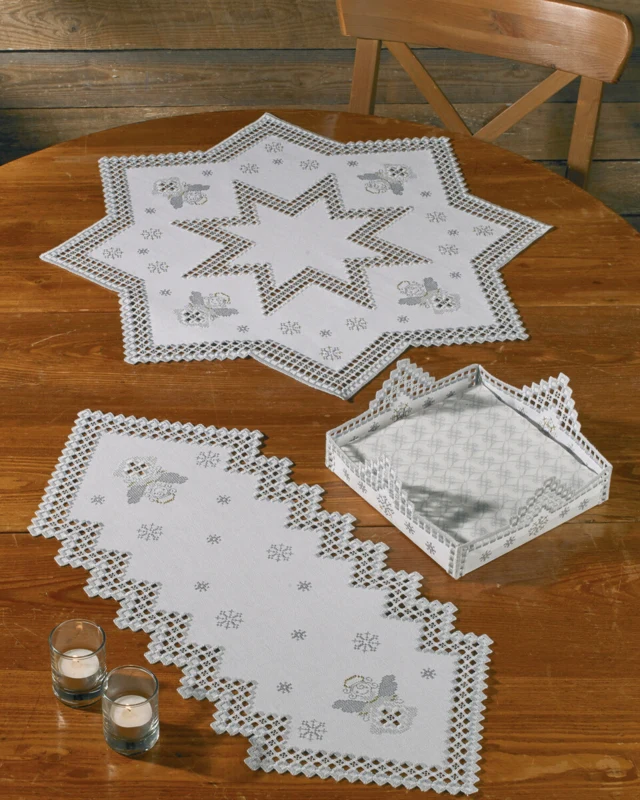Kit di Ricamo Invernale Hardanger 29 x 67 cm